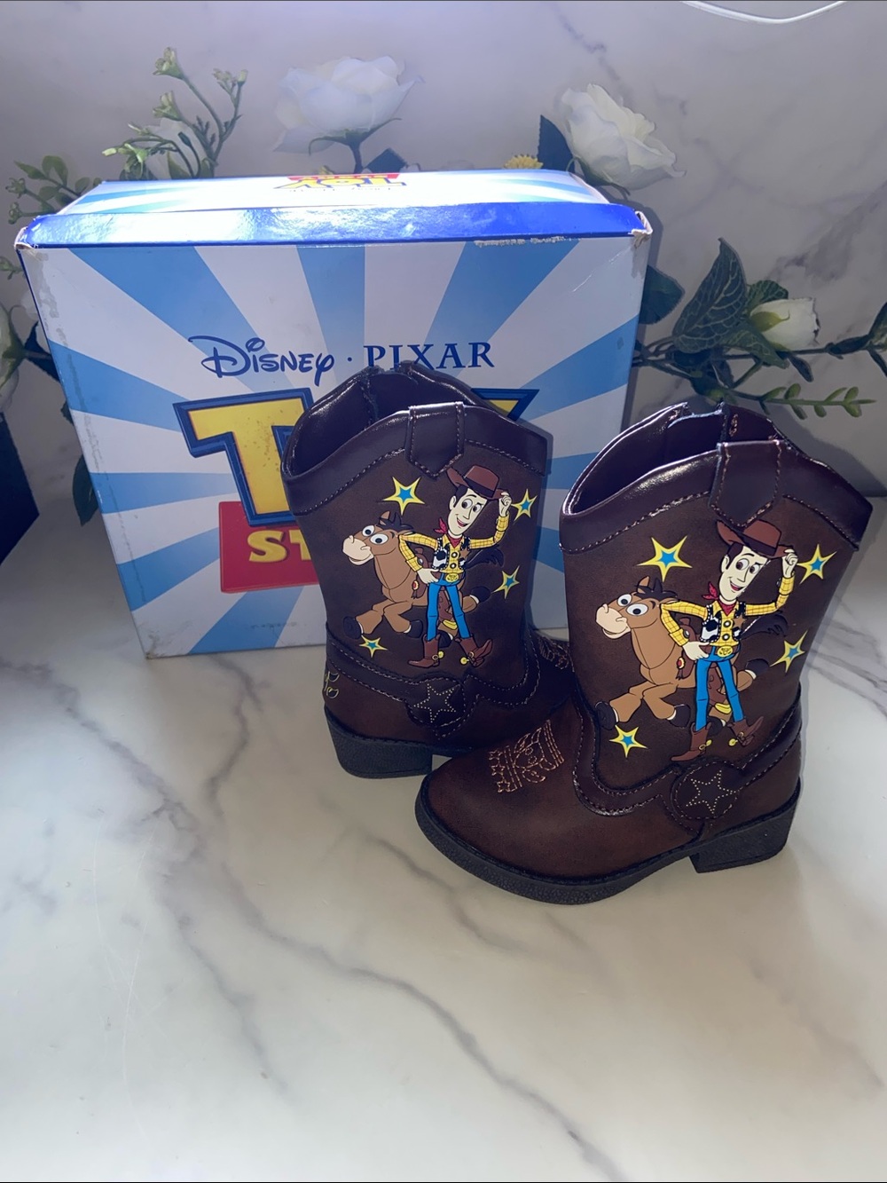 Disney Pixar Toy Story Woody Brown Kids Cowboy Boots size 5
